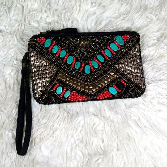 Sequined Beaded Wristlet - Picture 1 of 10
